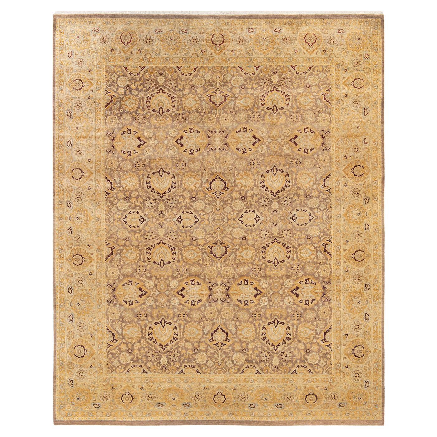 One-of-a-kind Hand Made Traditional Mogul Brown Area Rug