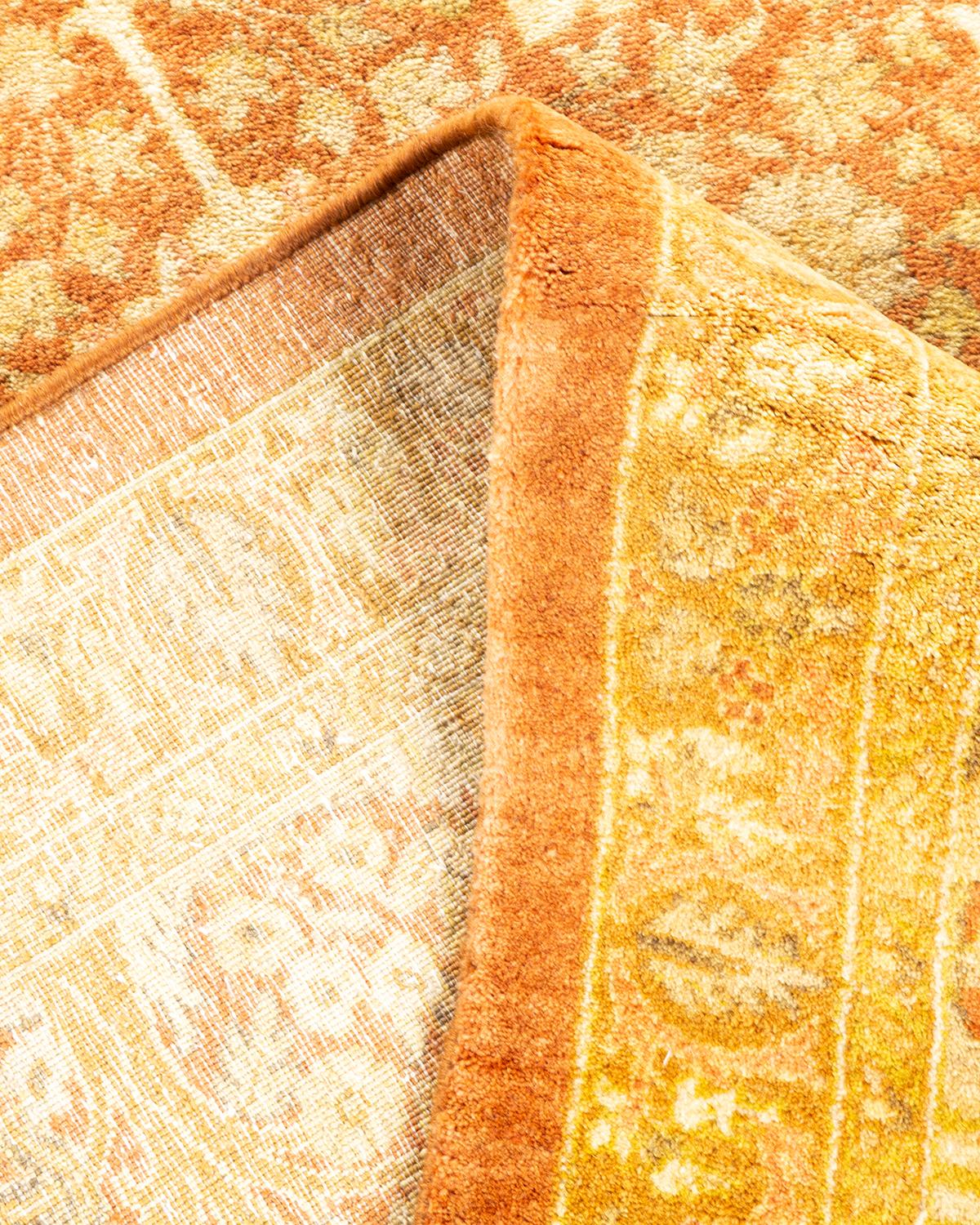 One-of-a-kind Hand Made Traditional Mogul Brown Area Rug In New Condition For Sale In Norwalk, CT
