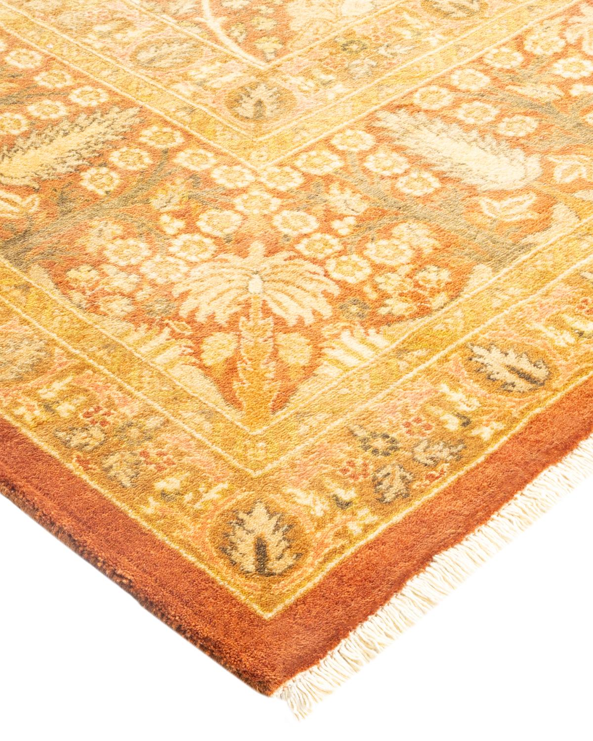 Alfombra tradicional Mogul marrón, única en su género, Hand Made Lana en venta