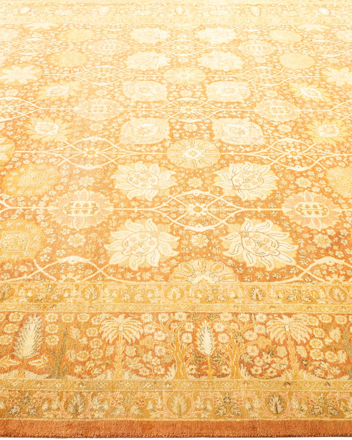 Tapis traditionnel Mogul marron unique en son genre fabriqué à la main Neuf - En vente à Norwalk, CT