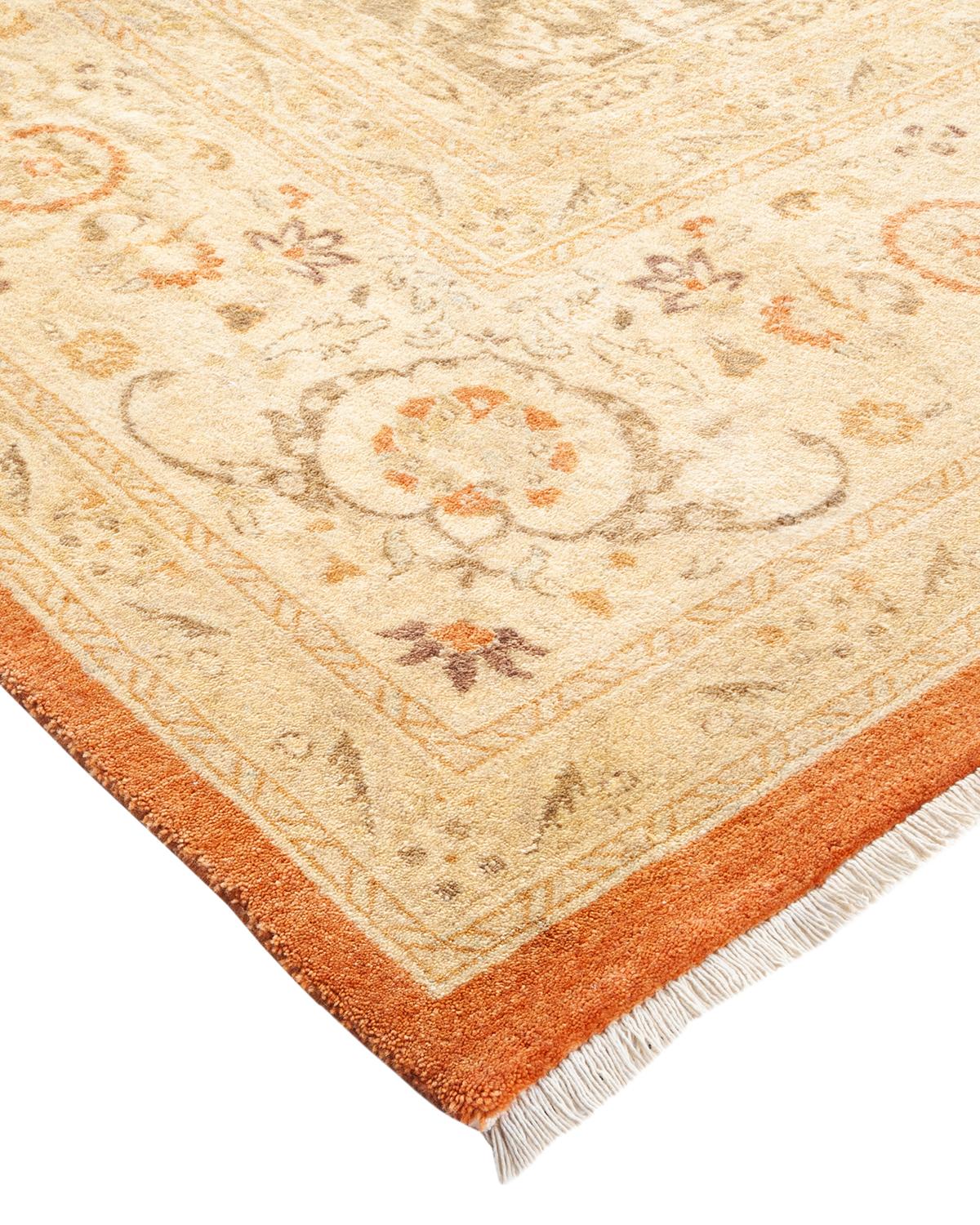 Lana Tappeto tradizionale Mogul Brown Hand Made unico nel suo genere in vendita