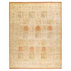 Handgefertigter, traditioneller Mogul-Teppich in Braun, Unikat