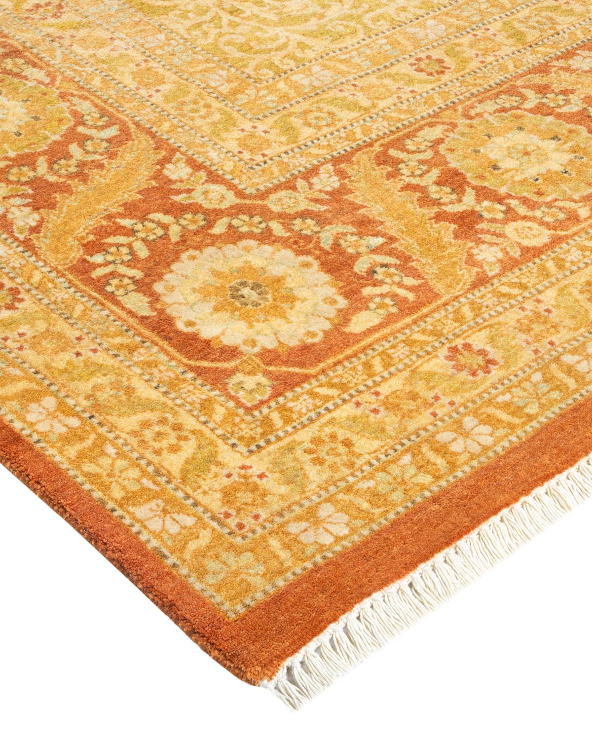 One-of-a-kind Hand Made Traditional Mogul Brown Area Rug For Sale 1