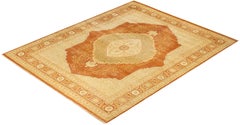 One-Of-A-Kind Hand Made Traditional Mogul Brown Area Rug 8' 3" x 10' 3"
