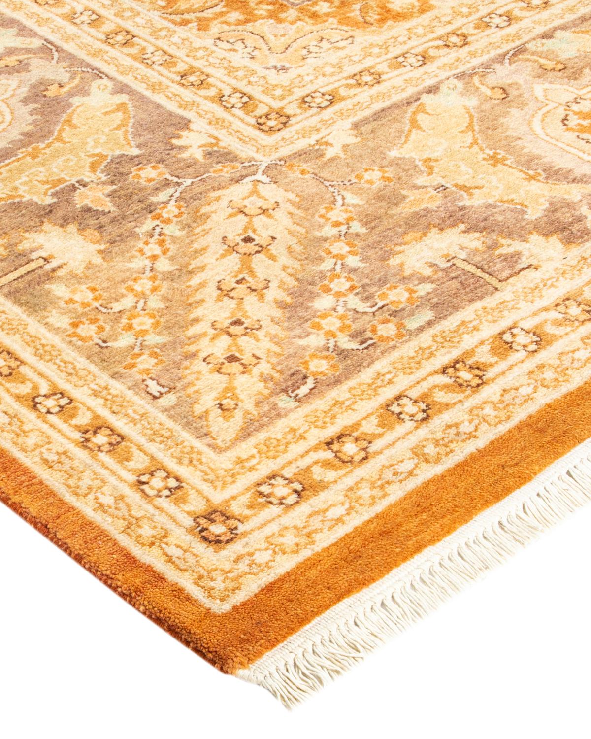 Tappeto tradizionale Mogul Brown Hand Made unico nel suo genere in vendita 1