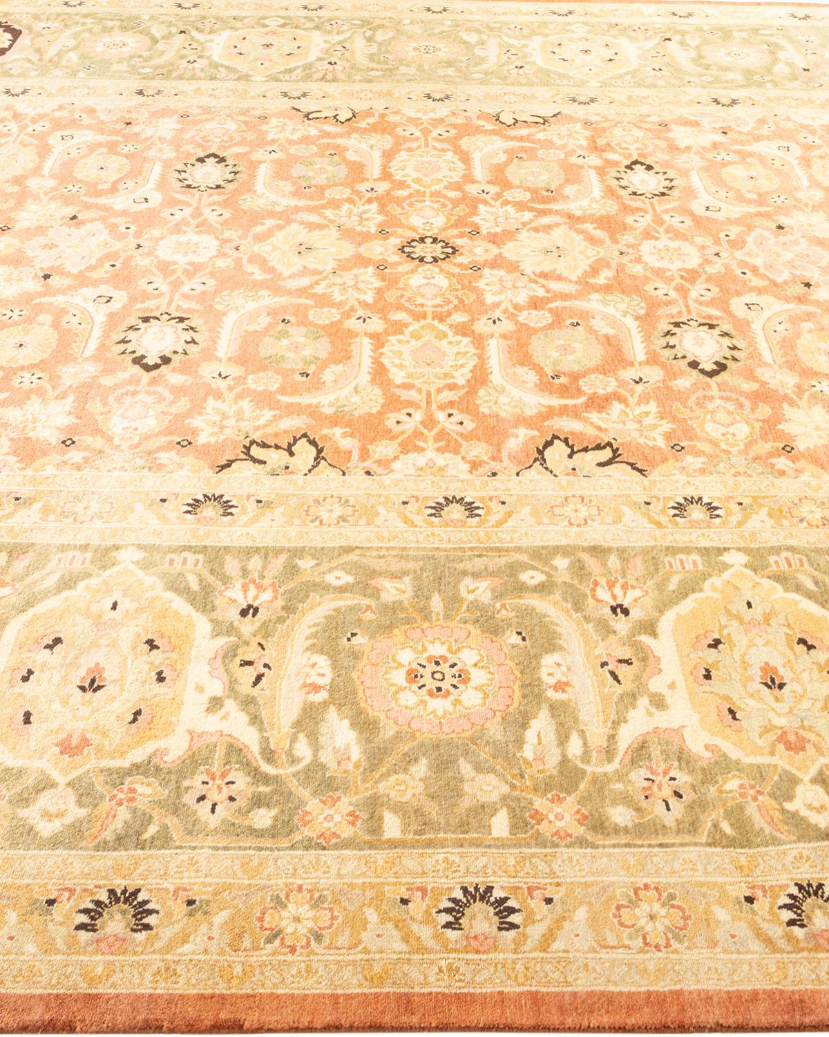 Tapis traditionnel Mogul marron unique en son genre fabriqué à la main Neuf - En vente à Norwalk, CT