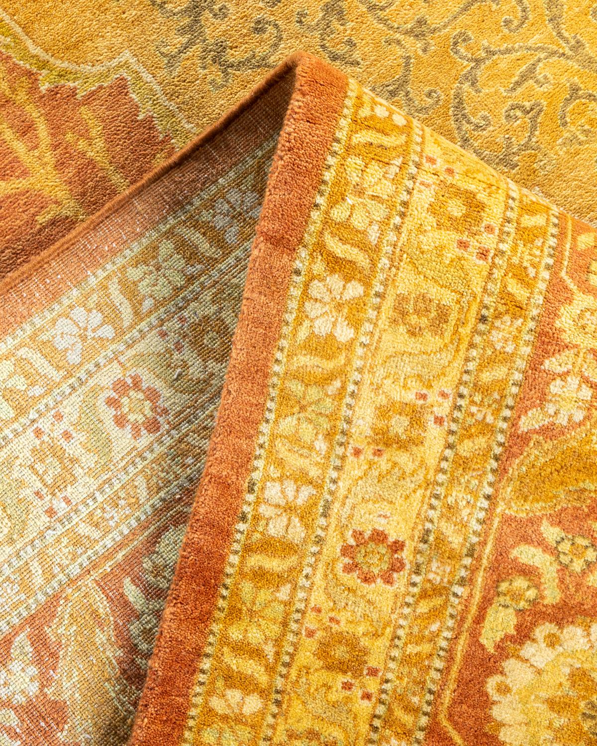 Handgefertigter, traditioneller Mogul-Teppich in Braun, Unikat (Sonstiges) im Angebot