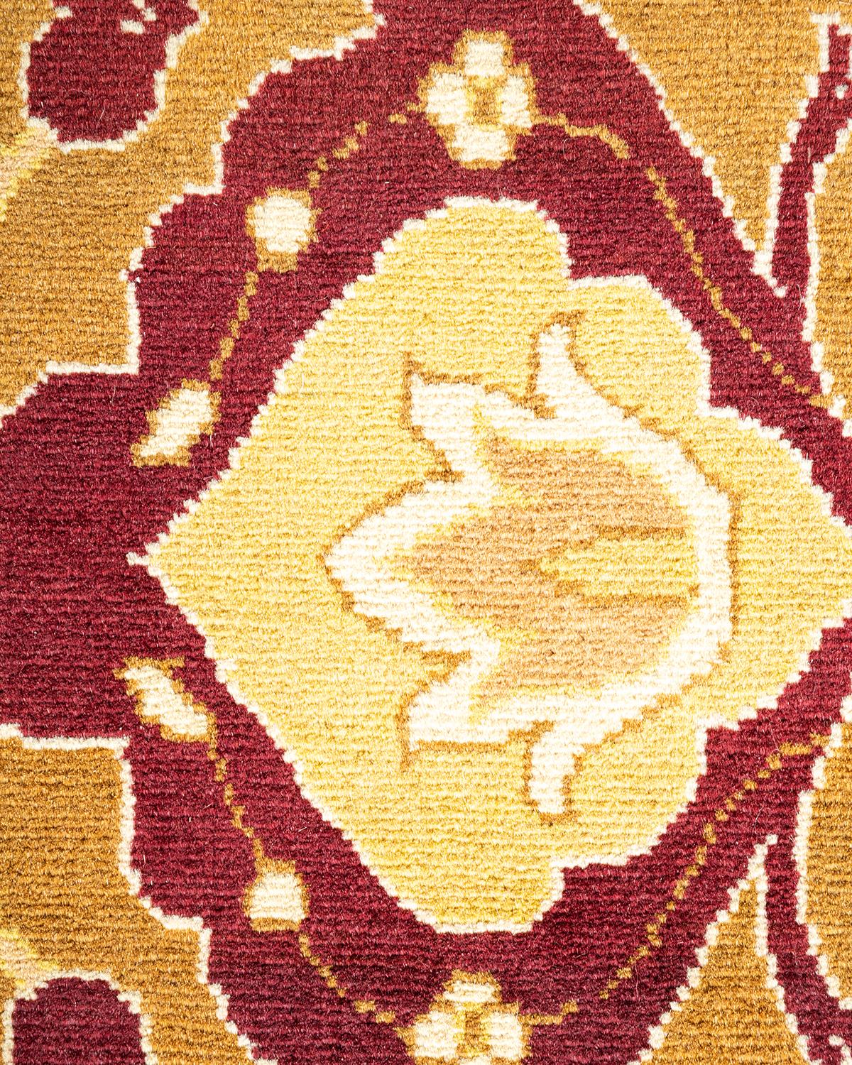 XXIe siècle et contemporain Tapis traditionnel Mogul marron unique en son genre fabriqué à la main en vente