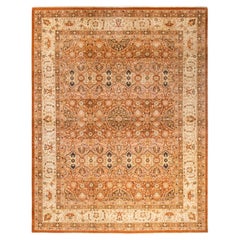 One-Of-A-Kind Hand Made Traditional Mogul Brown Area Rug