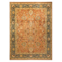 One-of-a-Kind Hand Made Traditional Mogul Brown Area Rug