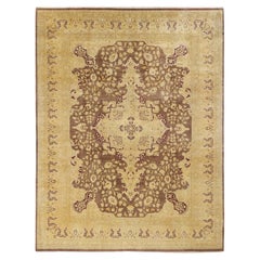 Tappeto tradizionale Mogul Brown, unico nel suo genere, Hand Made