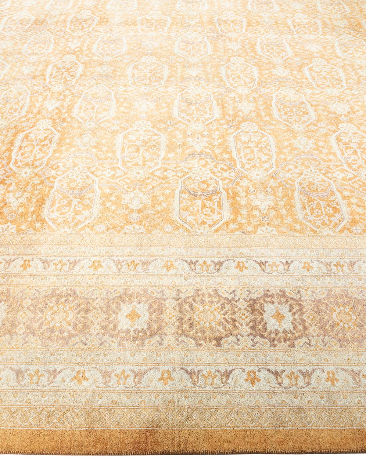 Tapis traditionnel Mogul marron unique en son genre fabriqué à la main Neuf - En vente à Norwalk, CT