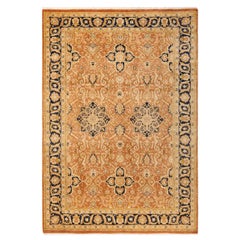 One-of-a-Kind Hand Made Traditional Mogul Brown Area Rug