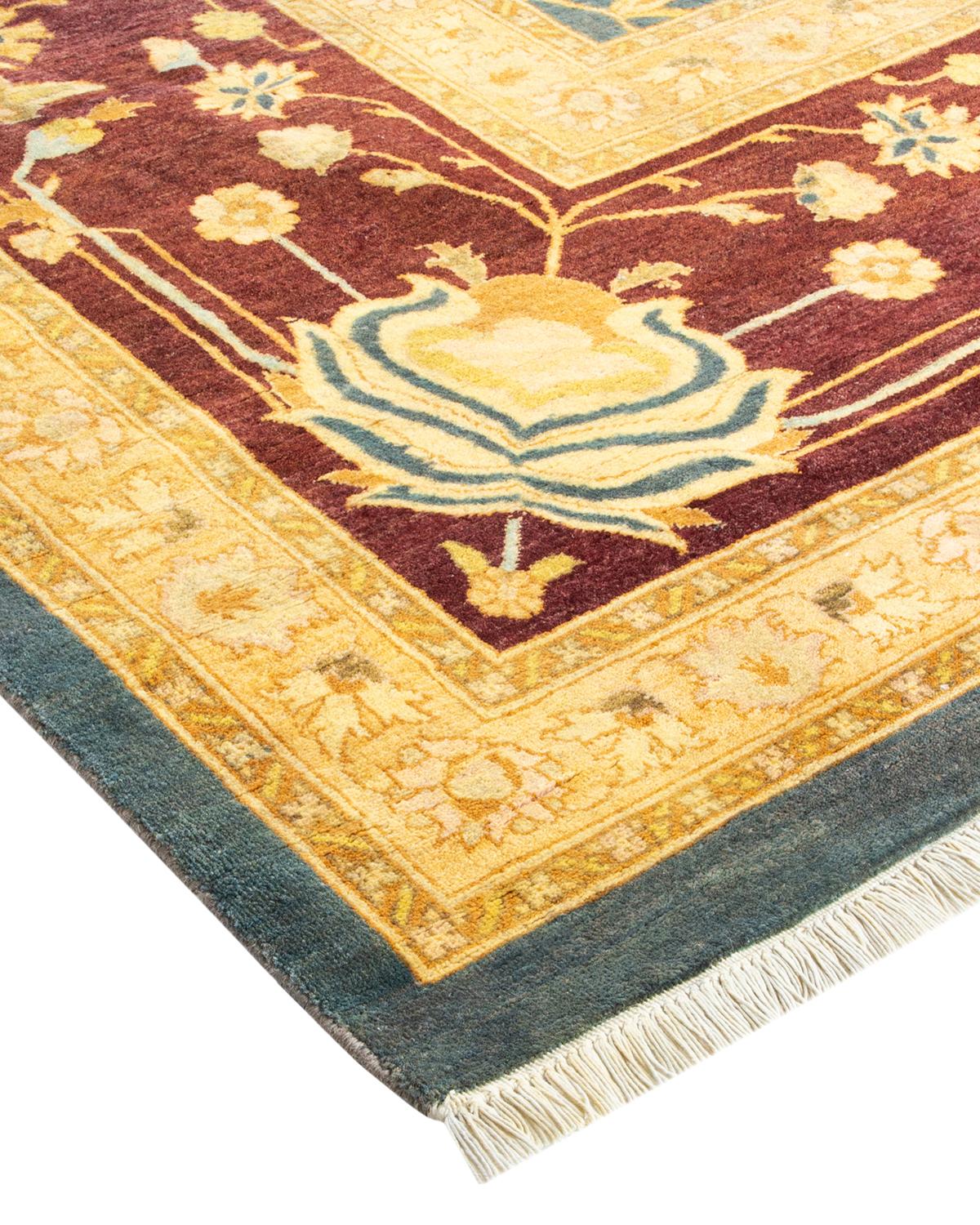 XXIe siècle et contemporain Tapis traditionnel Mogul gris unique en son genre fait à la main en vente