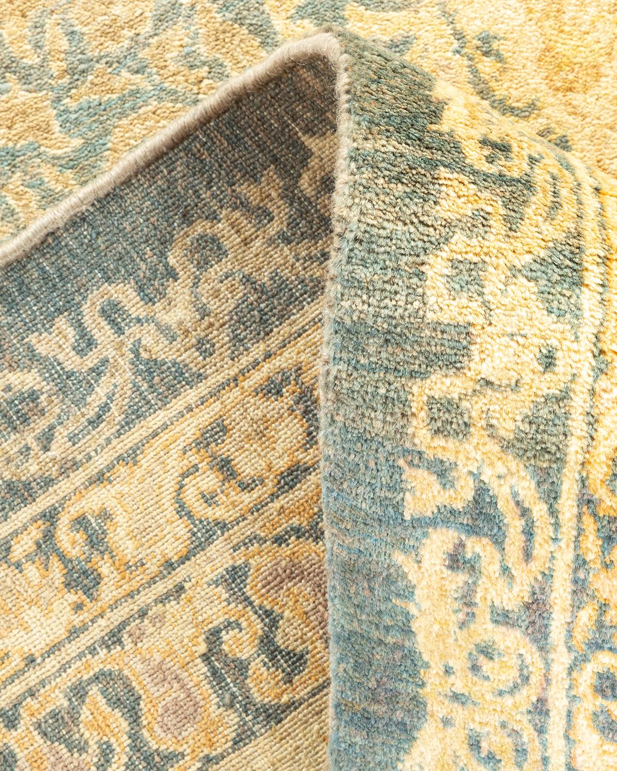 Pakistanais Tapis traditionnel Mogul gris unique en son genre fait à la main en vente