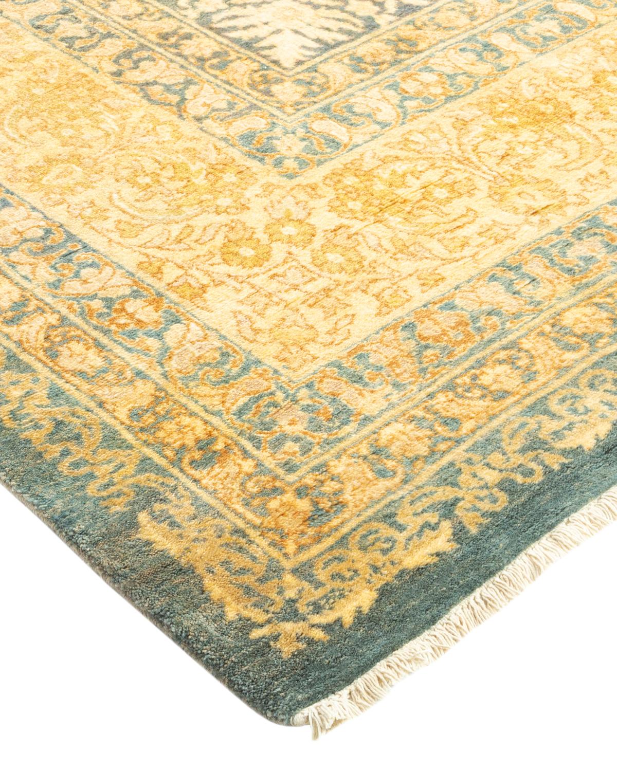 Laine Tapis traditionnel Mogul gris unique en son genre fait à la main en vente
