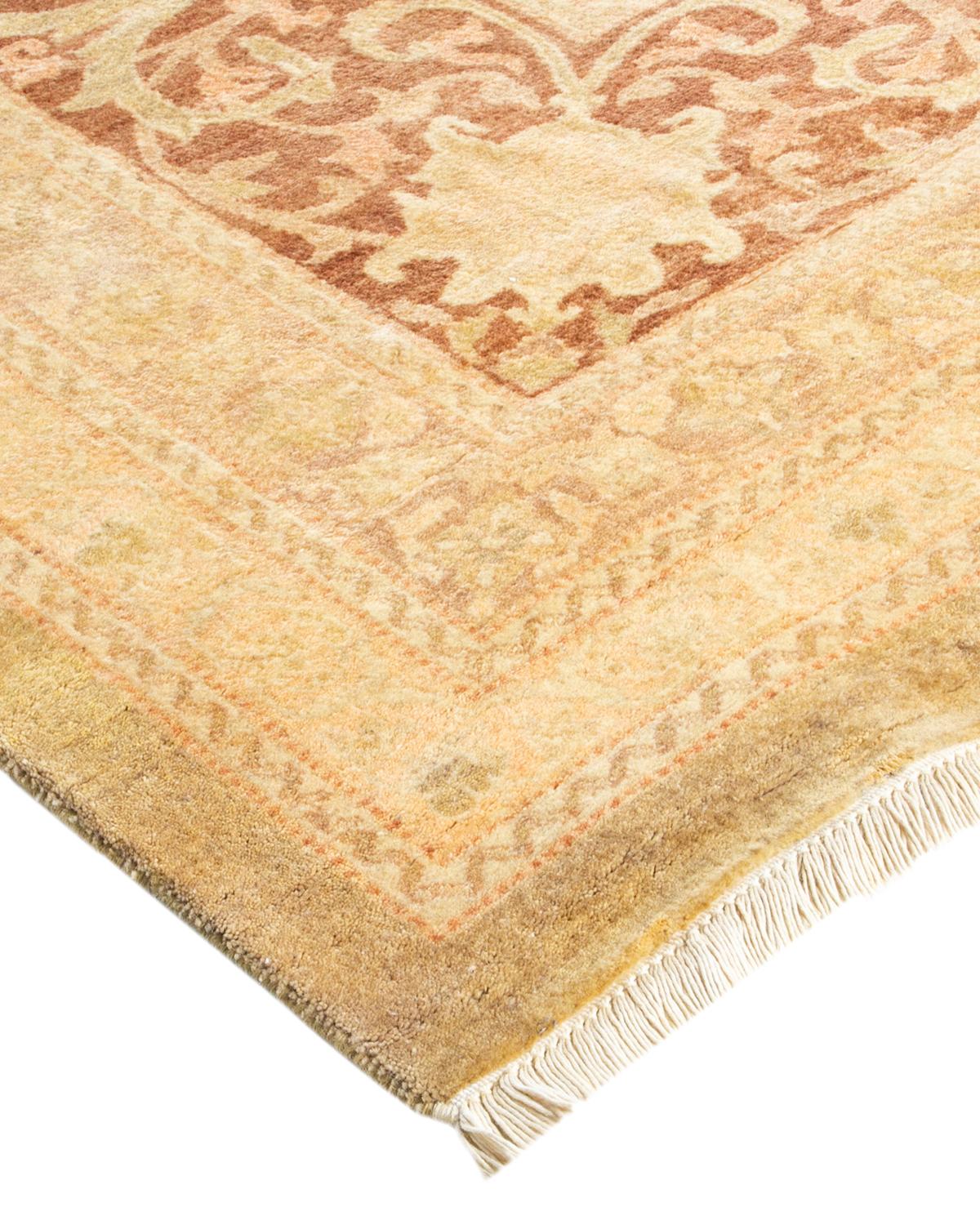 Lana Tappeto tradizionale Hand Made unico nel suo genere, di colore verde Greene & Greene in vendita