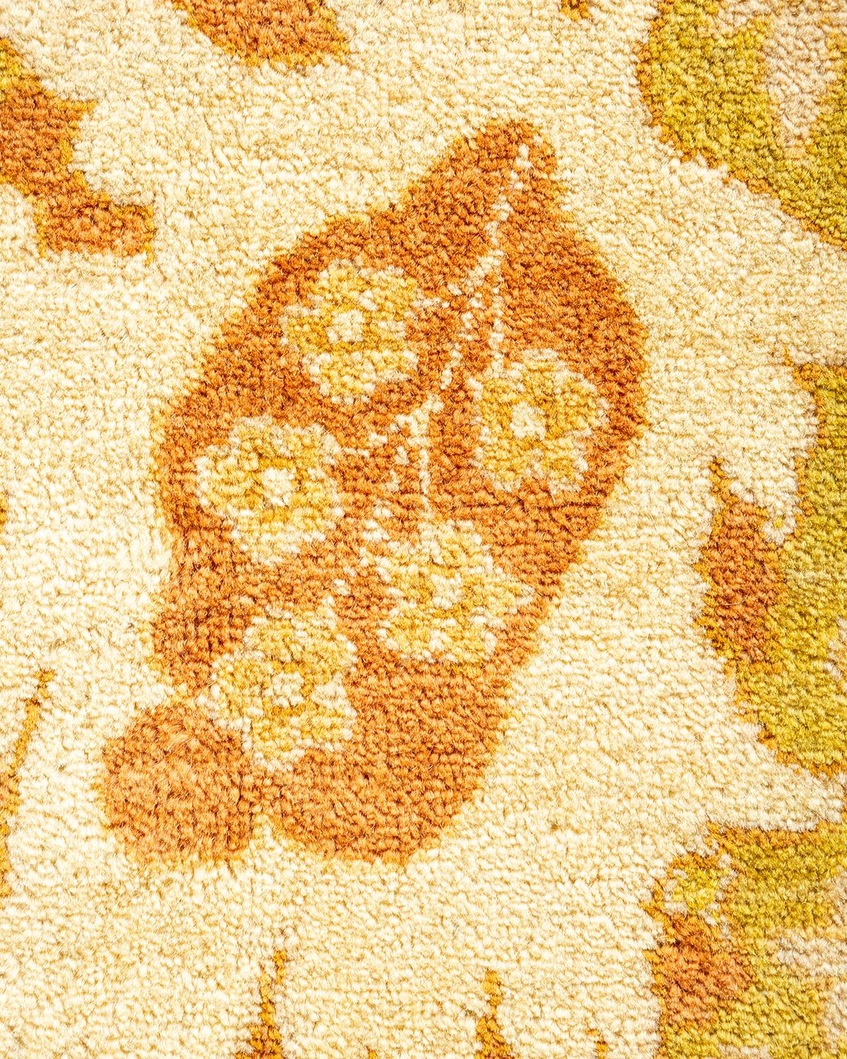 XXIe siècle et contemporain Tapis traditionnel Mogul vert, unique en son genre, fabriqué à la main en vente