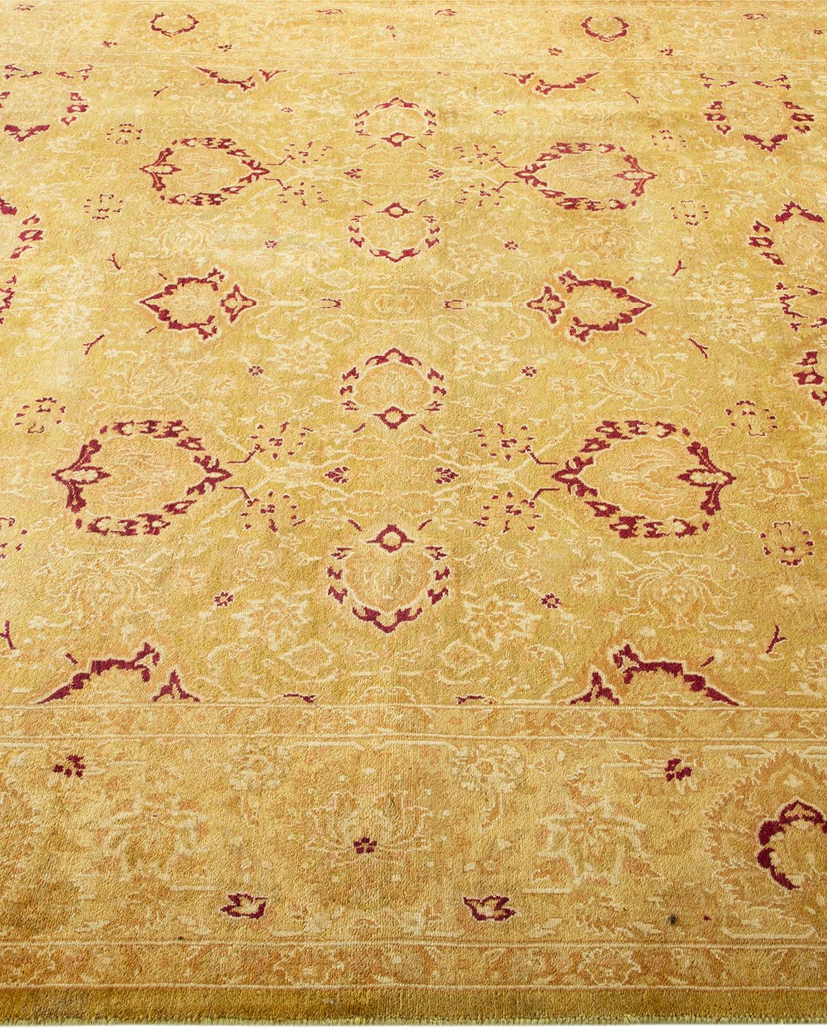 Tapis traditionnel Mogul vert, unique en son genre, fabriqué à la main Neuf - En vente à Norwalk, CT