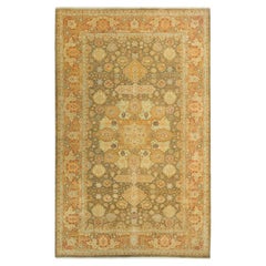 One-of-a-kind Hand Made Traditional Mogul Green Area Rug