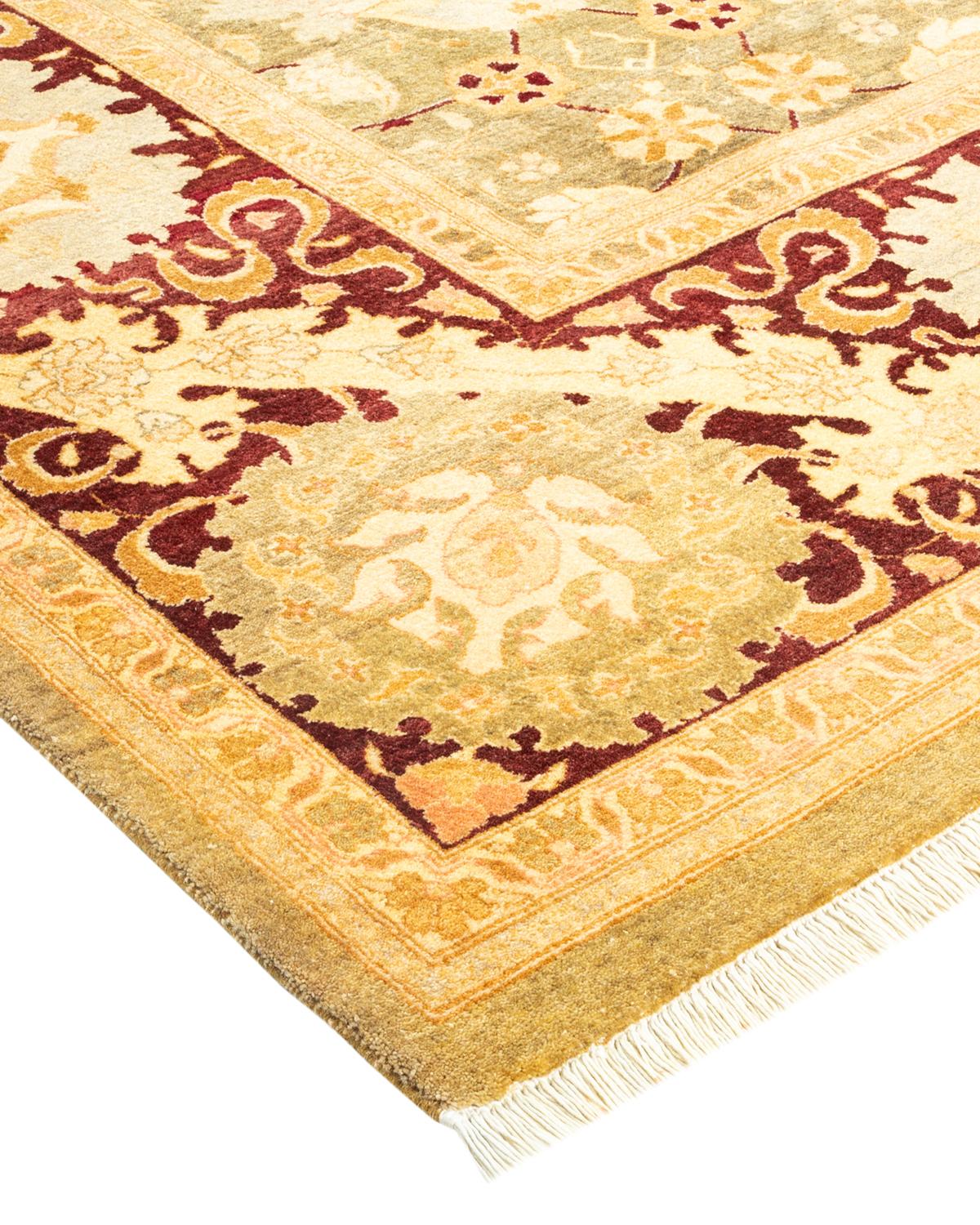 Alfombra tradicional única Hand Made Mogul Verde en venta 1