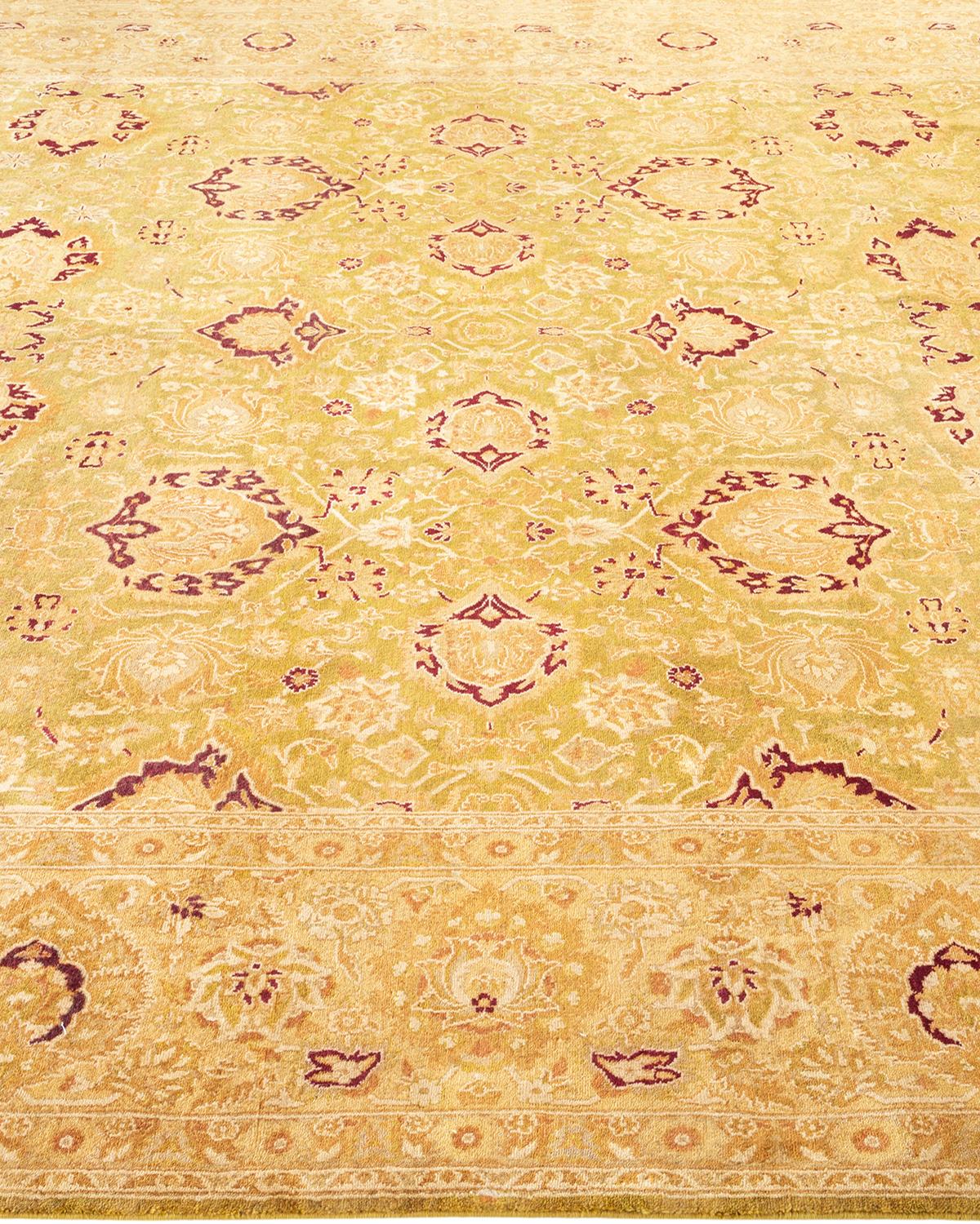 Tapis traditionnel vert moghol unique fait main, unique en son genre Neuf - En vente à Norwalk, CT