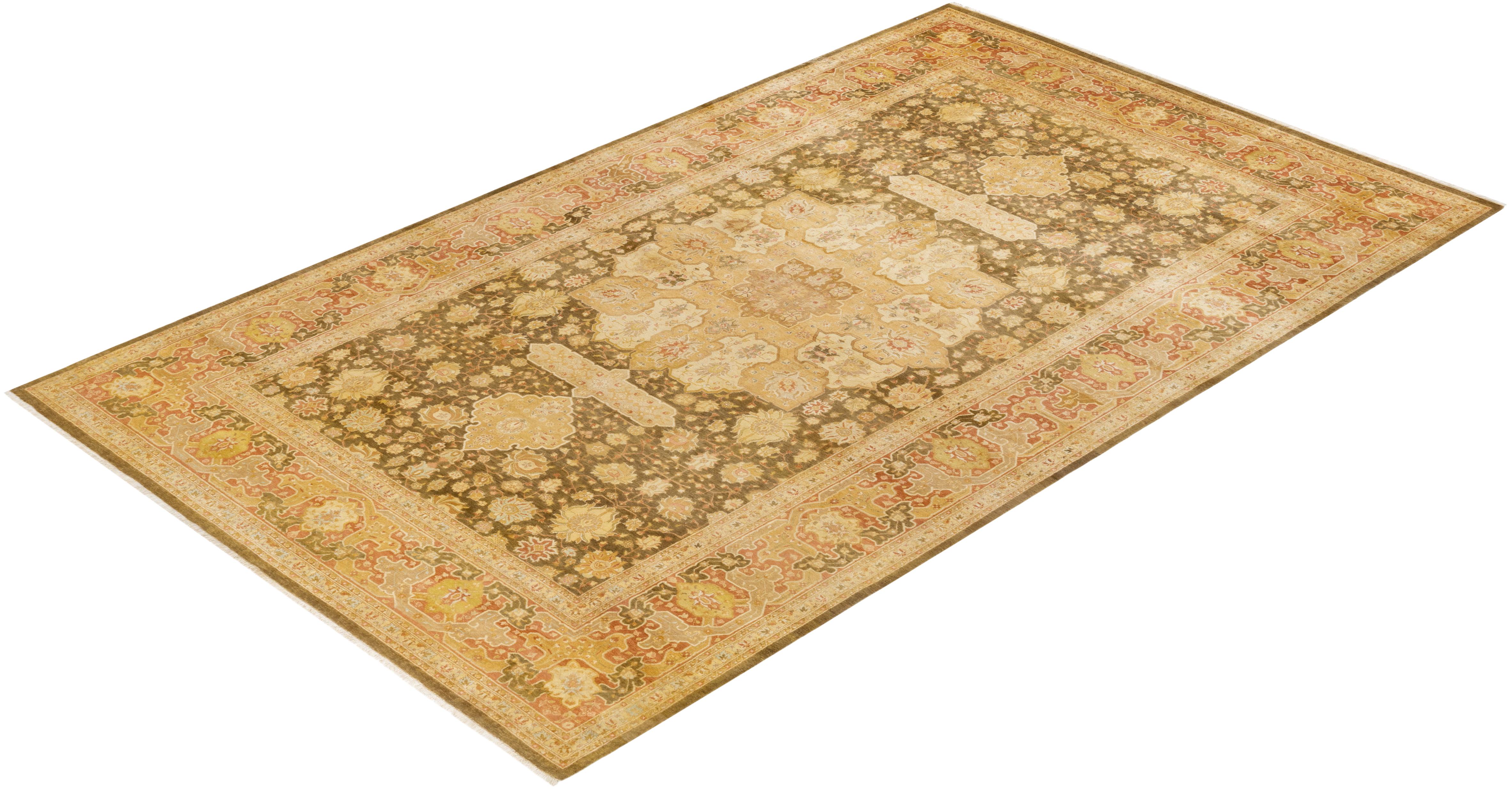 With understated palettes and allover designs, the rugs in the Mogul Collection will bring timeless sophistication to any room. Influenced by a spectrum of Turkish, Indian, and Persian designs, the artisans who handweave these wool rugs imbue