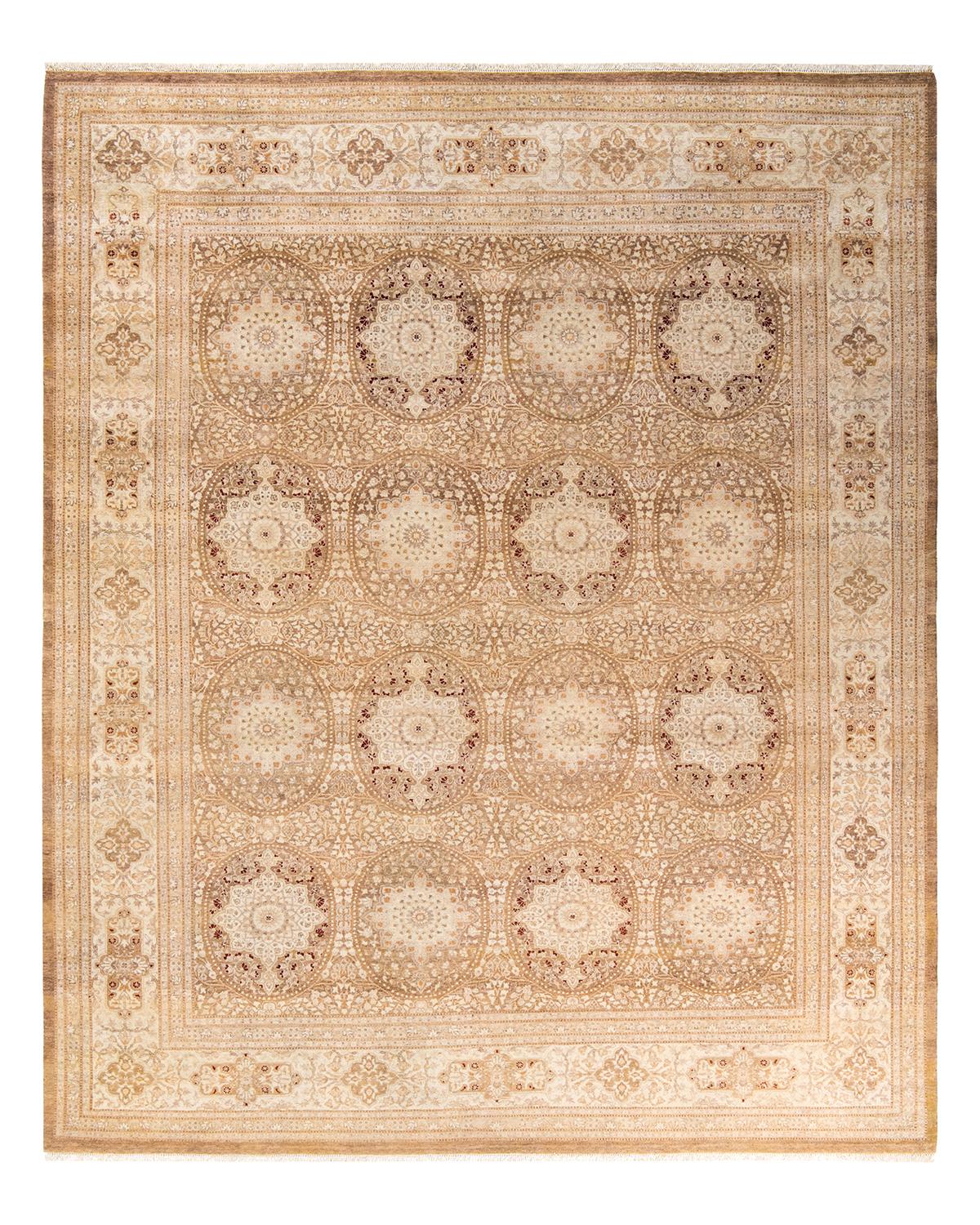 Autre Tapis traditionnel Mogul vert unique fait à la main, unique en son genre en vente