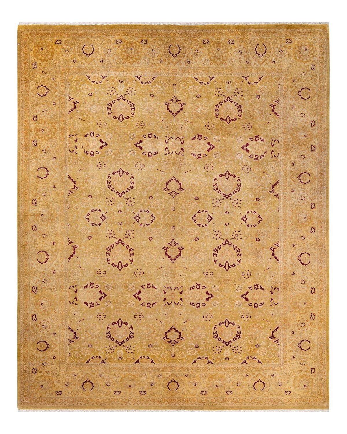 Other One-of-a-kind Hand Made Traditional Mogul Green Area Rug For Sale