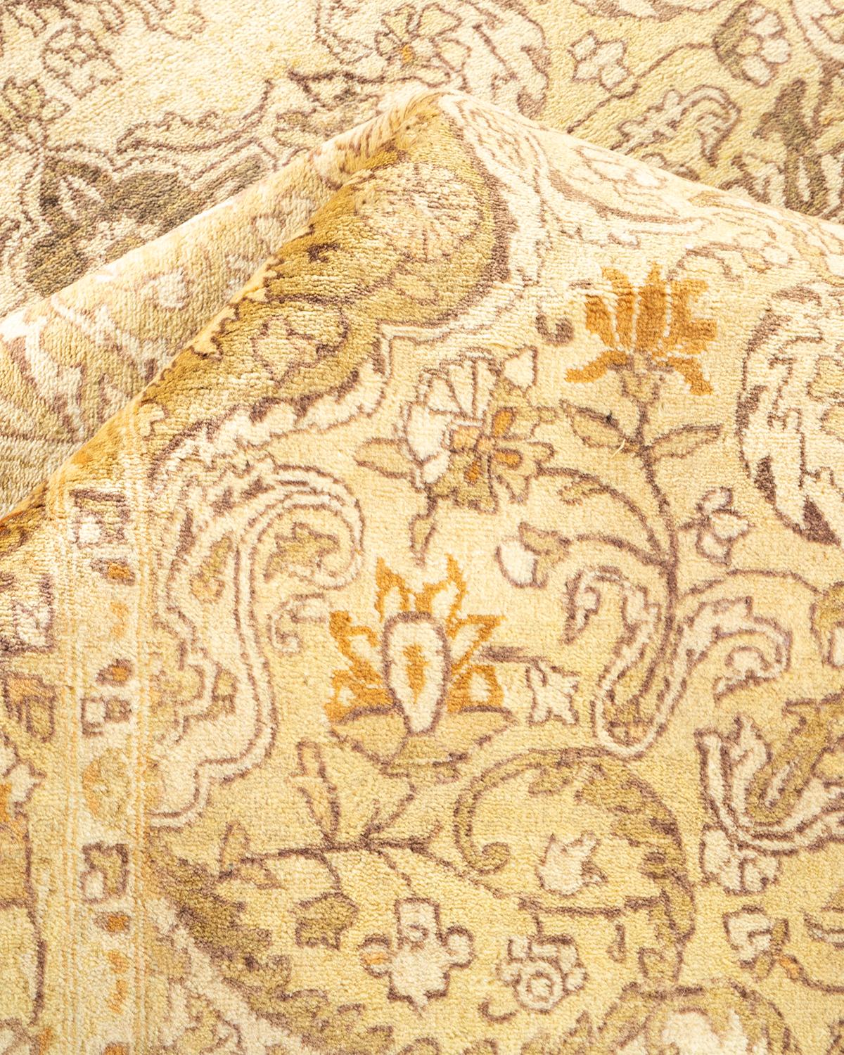Autre Tapis traditionnel vert moghol unique fait main, unique en son genre en vente