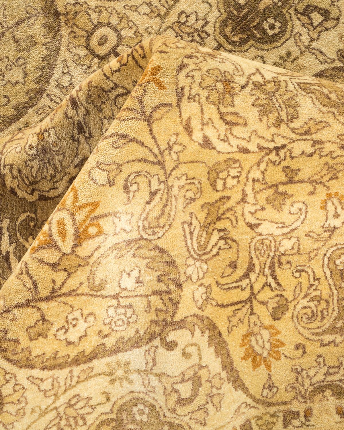 Autre Tapis traditionnel Mogul vert, unique en son genre, fabriqué à la main en vente