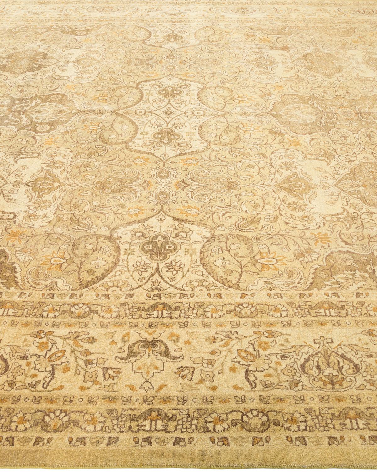 Tapis traditionnel Mogul vert, unique en son genre, fabriqué à la main Neuf - En vente à Norwalk, CT