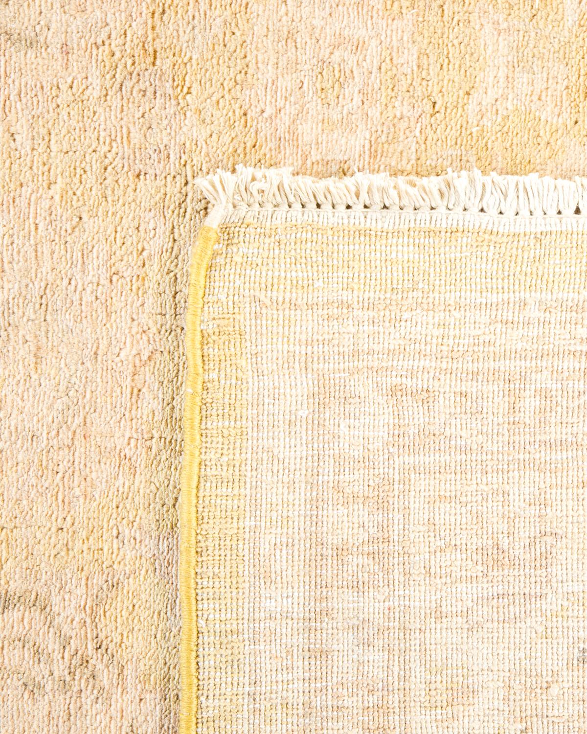 Noué à la main Tapis traditionnel vert moghol unique fait main, unique en son genre en vente
