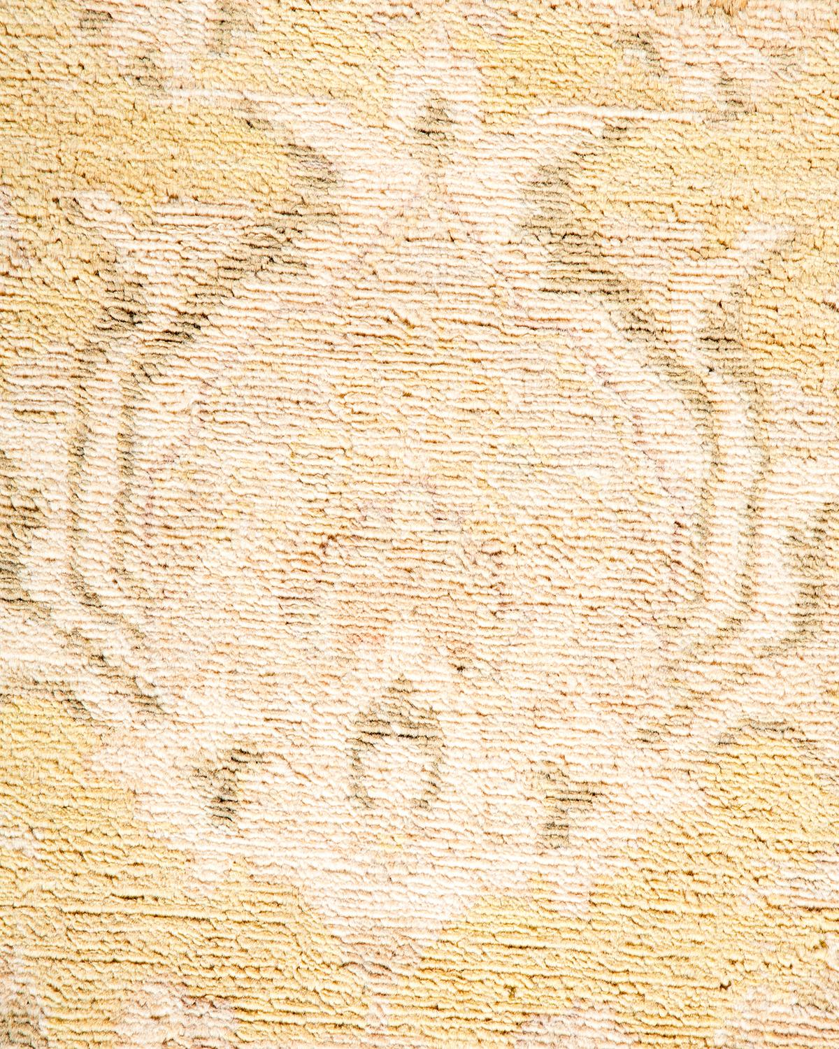 XXIe siècle et contemporain Tapis traditionnel vert moghol unique fait main, unique en son genre en vente