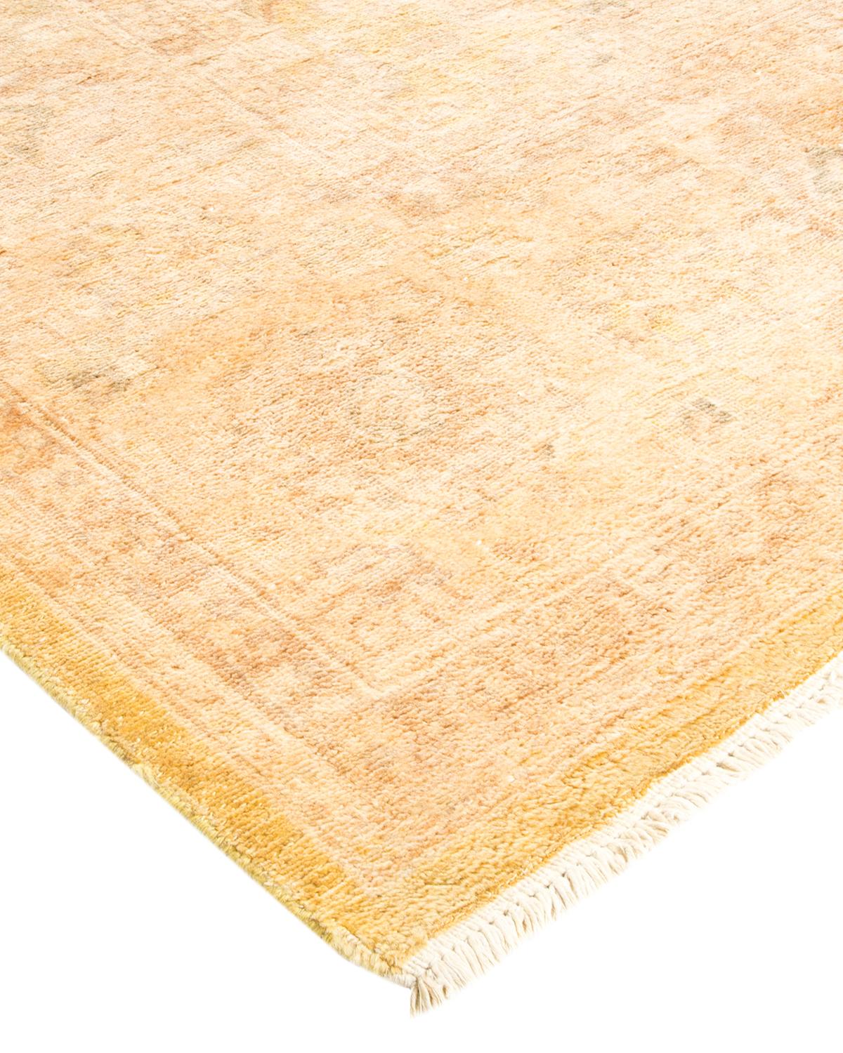 Laine Tapis traditionnel vert moghol unique fait main, unique en son genre en vente