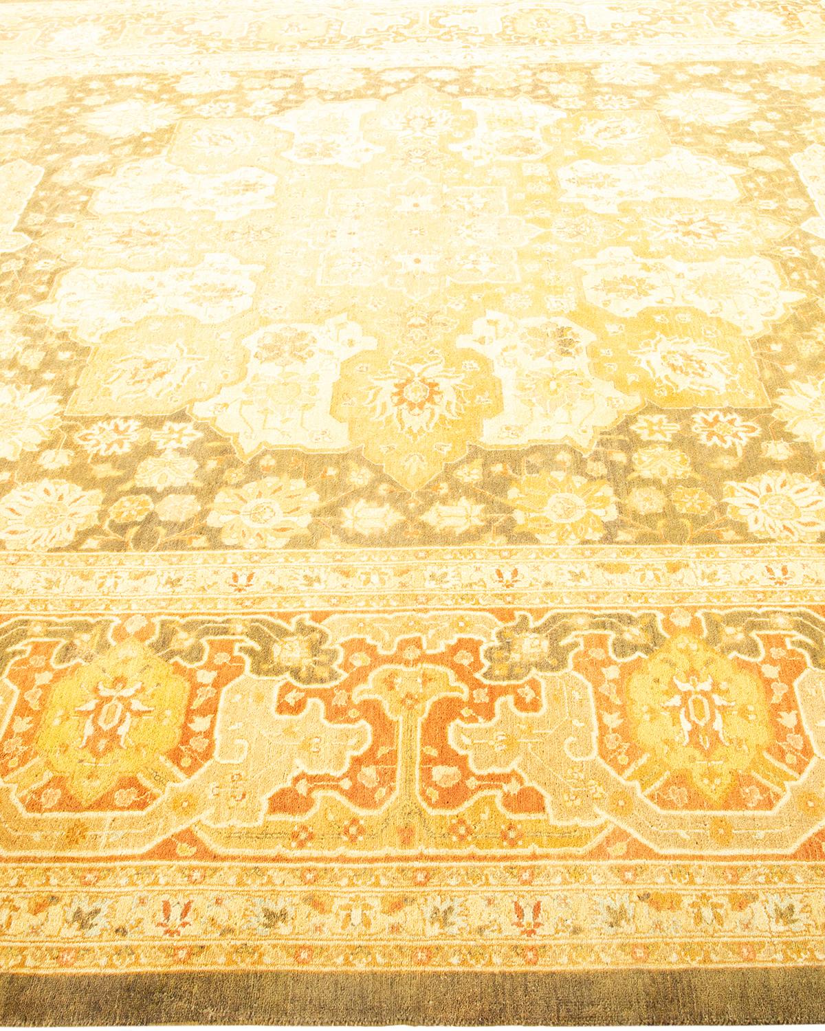 Tapis traditionnel vert moghol unique fait main, unique en son genre Neuf - En vente à Norwalk, CT