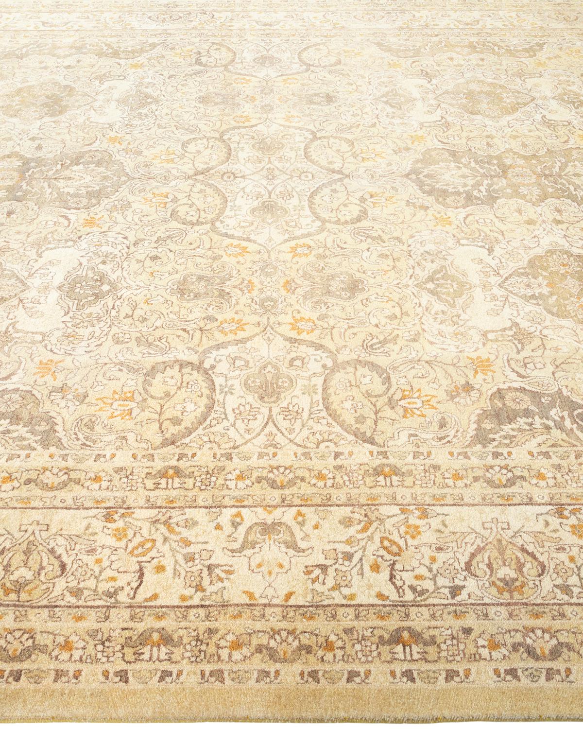 Tapis traditionnel Mogul vert unique fait à la main, unique en son genre Neuf - En vente à Norwalk, CT