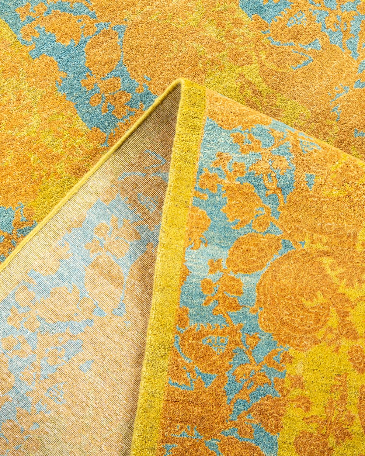 Tapis traditionnel Mogul vert, unique en son genre, fabriqué à la main Neuf - En vente à Norwalk, CT
