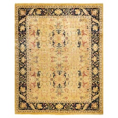 One-of-a-kind Hand Made Traditional Mogul Green Area Rug