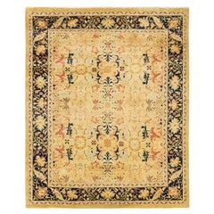 One-Of-A-Kind Hand Made Traditional Mogul Green Area Rug