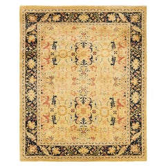 One-Of-A-Kind Hand Made Traditional Mogul Green Area Rug