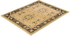 One-Of-A-Kind Hand Made Traditional Mogul Green Area Rug 8' 4" x 10' 4"