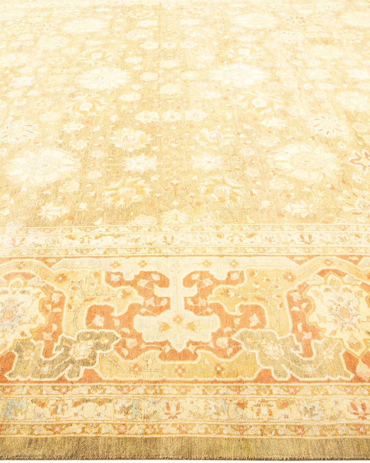 Tapis traditionnel vert moghol unique fait main, unique en son genre Neuf - En vente à Norwalk, CT