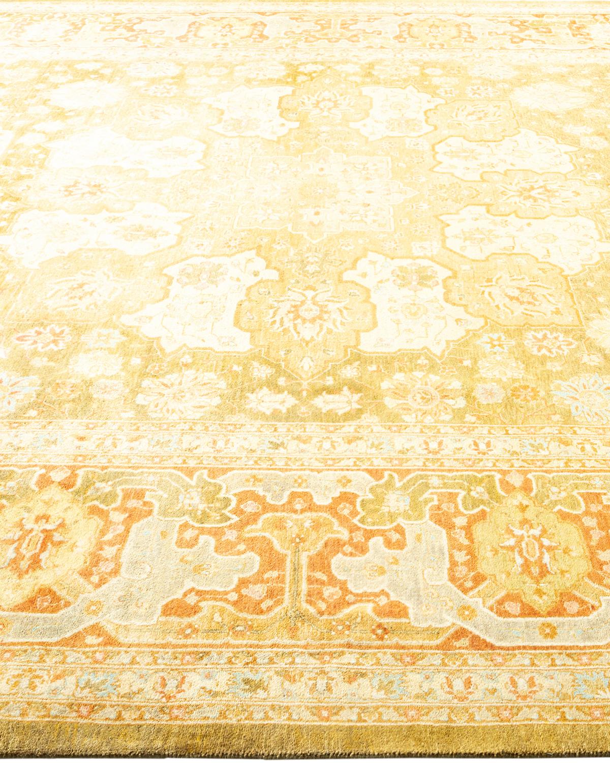 Tapis traditionnel vert moghol unique fait main, unique en son genre Neuf - En vente à Norwalk, CT