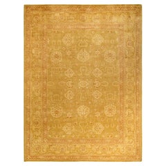 One-Of-A-Kind Hand Made Traditional Mogul Green Area Rug