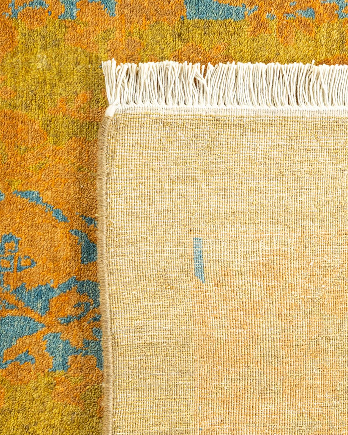 Tapis traditionnel Mogul vert unique fait à la main, unique en son genre Neuf - En vente à Norwalk, CT
