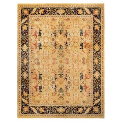 One-Of-A-Kind Hand Made Traditional Mogul Green Area Rug