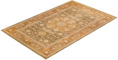 One-of-a-kind Hand Made Traditional Mogul Green Area Rug