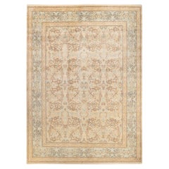 One-of-a-kind Hand Made Traditional Mogul Ivory Area Rug