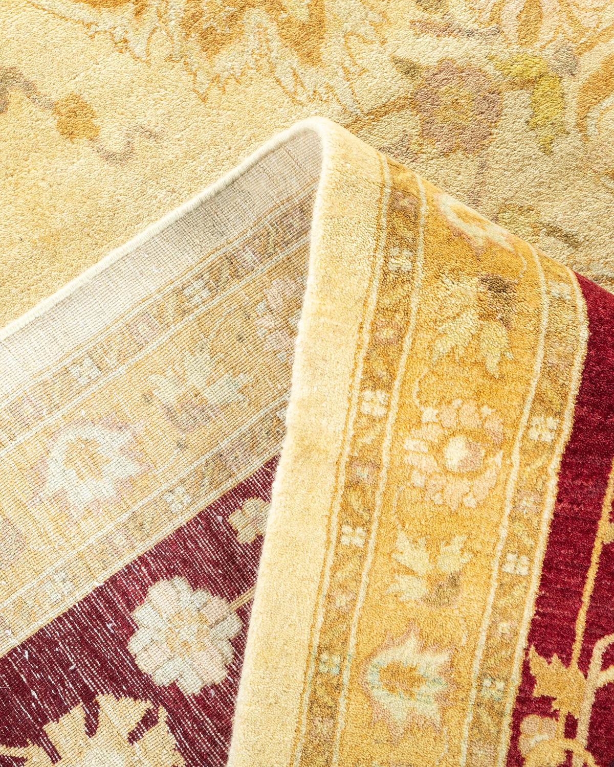 Pakistano Tappeto d'area tradizionale Mogul avorio, unico nel suo genere, realizzato a mano in vendita